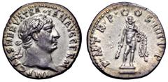 Trajan AR Denarius. Trajan AR Denarius. Rome, AD 101-102. IMP CAES NERVA TRAIAN AVG GERM, laureate head right / P M TR P COS IIII P P, Hercules, nude, standing facing on pedestal and holding club in r