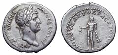 Hadrian AR Didrachm of Pontus, Amisus. Hadrian AR Didrachm of Pontus, Amisus. Circa AD 163. AVT KAI TPAAΔPIANOC CЄB ΠΠ VΠ Γ, laureate head right / AMICOV EΛEV ΘEPAC ETOVC PIΓ, Hermes standing left, ho