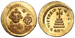 Heraclius and Heraclius Constantinus AV Solidus. Heraclius and Heraclius Constantinus AV Solidus. Constantinople, AD 613-6. ddNN HЄRACLIUS ЄT (HЄRA CONST PP AVG), crowned busts of Heraclius on left an
