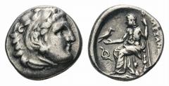 Kingdom of Macedon. Alexander III 'the Great' AR Drachm.Kingdom of Macedon. Alexander III 'the Great' AR Drachm. Lampsakos, circa 323-317 BC. Head of Herakles right, wearing lion's skin / Zeus Aëtopho