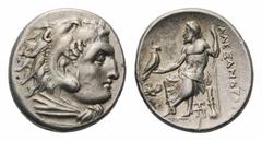 Kingdom of Macedon. Alexander III 'the Great' AR Drachm.Kingdom of Macedon. Alexander III 'the Great' AR Drachm. Lampsakos, circa 310-301 BC. Struck under Antigonos I Monophthalmos. Head of Herakles r