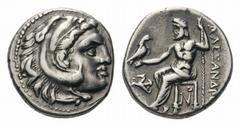 Kingdom of Macedon. Alexander III 'the Great' AR Drachm.Kingdom of Macedon. Alexander III 'the Great' AR Drachm. Lampsakos, circa 310-301 BC. Struck under Antigonos I Monophthalmos. Head of Herakles r