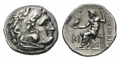 Kingdom of Macedon. Alexander III 'the Great' AR Drachm.Kingdom of Macedon. Alexander III 'the Great' AR Drachm. Lampsakos, circa 310-301 BC. Struck under Antigonos I Monophthalmos. Head of Herakles r
