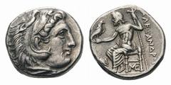 Kingdom of Macedon. Alexander III 'the Great' AR Drachm.Kingdom of Macedon. Alexander III 'the Great' AR Drachm. Lampsakos, circa 310-301 BC. Struck under Antigonos I Monophthalmos. Head of Herakles r