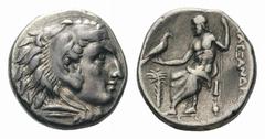 Kingdom of Macedon. Alexander III 'the Great' AR Drachm.Kingdom of Macedon. Alexander III 'the Great' AR Drachm. Abydos, circa 325-323 BC. Lifetime issue. Head of Herakles right, wearing lion's skin /