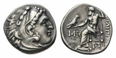 Kingdom of Macedon. Alexander III 'the Great' AR Drachm.Kingdom of Macedon. Alexander III 'the Great' AR Drachm. Abydos, circa 323-317 BC. Struck under Philip III Arrhidaios. Head of Herakles right, w