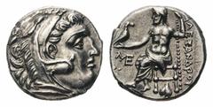 Kingdom of Macedon. Alexander III 'the Great' AR Drachm.Kingdom of Macedon. Alexander III 'the Great' AR Drachm. Kolophon, circa 310-301 BC. Struck under Antigonos I Monophthalmos. Head of Herakles ri