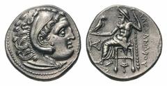 Kingdom of Macedon. Alexander III 'the Great' AR Drachm.Kingdom of Macedon. Alexander III 'the Great' AR Drachm. Kolophon, circa 310-301 BC. Struck under Antigonos I Monophthalmos. Head of Herakles ri