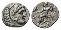 Kingdom of Macedon. Alexander III 'the Great' AR Drachm.Kingdom of Macedon. Alexander III 'the Great' AR Drachm. Kolophon, circa 310-301 BC. Struck under Antigonos I Monophthalmos. Head of Herakles ri