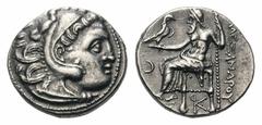 Kingdom of Macedon. Alexander III 'the Great' AR Drachm.Kingdom of Macedon. Alexander III 'the Great' AR Drachm. Kolophon, circa 310-301 BC. Struck under Antigonos I Monophthalmos. Head of Herakles ri