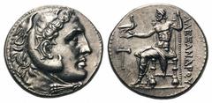 Kingdom of Macedon. Alexander III 'the Great' AR Tetradrachm.Kingdom of Macedon. Alexander III 'the Great' AR Tetradrachm. Civic Issue of Kaunos. 300-280 BC. Head of Herakles right, wearing lion's ski