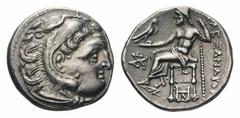 Kingdom of Macedon. Alexander III 'the Great' AR Drachm.Kingdom of Macedon. Alexander III 'the Great' AR Drachm. Sardes, circa 323-317 BC. Head of Herakles right, wearing lion's skin / Zeus Aëtophoros