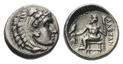 Kingdom of Macedon. Alexander III 'the Great' AR Drachm.Kingdom of Macedon. Alexander III 'the Great' AR Drachm. Sardes, circa 334-323 BC. Lifetime issue. Head of Herakles right, wearing lion's skin /