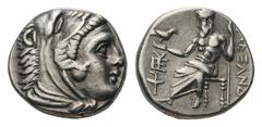 Kingdom of Macedon. Alexander III 'the Great' AR Drachm.Kingdom of Macedon. Alexander III 'the Great' AR Drachm. Sardes, circa 323-322 BC. Struck under Philip III Arrhidaios. Head of Herakles right, w