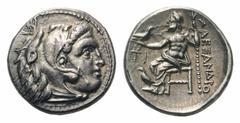 Kingdom of Macedon. Alexander III 'the Great' AR Drachm.Kingdom of Macedon. Alexander III 'the Great' AR Drachm. Sardes, circa 322-318 BC. Struck under Philip III Arrhidaios. Head of Herakles right, w