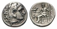 Kingdom of Macedon. Alexander III 'the Great' AR Drachm.Kingdom of Macedon. Alexander III 'the Great' AR Drachm. Sardes, circa 322-318 BC. Struck under Philip III Arrhidaios. Head of Herakles right, w