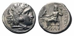 Kingdom of Macedon. Philip III Arrhidaios AR Drachm.Kingdom of Macedon. Philip III Arrhidaios AR Drachm. Kolophon, circa 323-317 BC. Head of Herakles right, wearing lion's skin / Zeus Aëtophoros seate