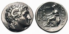 Kingdom of Thrace. Lysimachos AR Tetradrachm.Kingdom of Thrace. Lysimachos AR Tetradrachm. Kios, circa early-mid 3rd century BC. Diademed head of the deified Alexander with horn of Ammon right / Athen