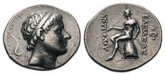 Seleukid Kings of Syria. Antiochos I AR Tetradrachm.Seleukid Kings of Syria. Antiochos I AR Tetradrachm. Apameia, circa 280-261 BC. Diademed head right / Apollo seated left on omphalos, holding arrow 