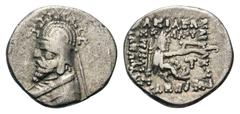 Kingdom of Parthia, Phraates III AR Drachm.Kingdom of Parthia, Phraates III AR Drachm. Traxiane, circa 70-57 BC. Diademed and draped bust left / Archer (Arsakes I.) seated right on throne, holding bow