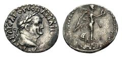 Vespasian AR Hemidrachm of Caesarea, Cappadocia.Vespasian AR Hemidrachm of Caesarea, Cappadocia. AD 69-79. Laureate head right / Nike advancing right, holding wreath and palm. Metcalf 17; Sydenham 94;