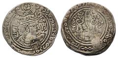 Nezak Huns in Kapisa-Kabul. Shahi Tigin AR Drachm. Nezak Huns in Kapisa-Kabul. Shahi Tigin AR Drachm. Circa AD 710-720. Bust imitating Khusrau II right, wearing winged headdress, Baktrian outer legend