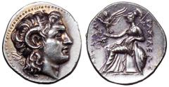 Kings of Thrace. Lysimachos AR Drachm. Ephesos, circa 294-287 BC. Diademed head of the deified Alexander the Great right, wearing horn of Ammon / Athena Nikephoros seated left, left arm resting on rim