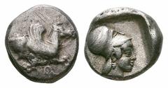 Corinthia, Corinth AR Stater. Corinthia, Corinth AR Stater. 500 BC. Pegasos flying right / Helmeted head of Athena right in linear square within incuse square. Ravel 110; Pegasi 42; BCD Corinth 15; cf
