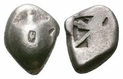 Islands off Attica, Aegina AR Stater. Islands off Attica, Aegina AR Stater. 510-490 BC. Sea turtle with countermark on shell / 'Proto-skew' incuse pattern. Asyut Group VIb; HGC 6, 433. 11.14g, 21mm. G