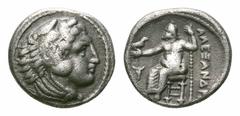 Kingdom of Macedon. Alexander III 'The Great' AR Drachm. Kingdom of Macedon. Alexander III 'The Great' AR Drachm. Magnesia ad Maeandrum, 325-323 BC. Herakles wearing lion skin right / Zeus enthroned l