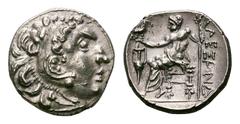 Kings of Macedon. Alexander III 'The Great'. AR Drachm. Kingdom of Macedon. Alexander III 'The Great' AR Drachm. (Barbaric imitation?) 310-275 BC. Head of Herakles right, wearing lion skin / Zeus Aëto