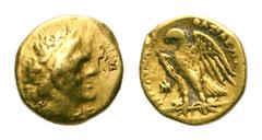 Ptolemaic Kings of Egypt. Ptolemy I AV Triobol. Ptolemaic Kings of Egypt. Ptolemy I AV Triobol. Alexandria, circa 305-282 BC. Diademed head of Ptolemy I right, lion skin tied around neck / Eagle stand