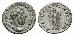 Macrinus AR Denarius. Macrinus AR Denarius. Rome, AD 217. Laureate and cuirassed bust right / Felicitas standing left, holding caduceus and cornucopia. RIC IV 59; Szaivert series 3; RSC 15a. 3.81g, 18