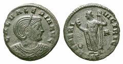 Galeria Valeria Æ Follis. Galeria Valeria Æ Follis. Siscia, AD 310-311. GAL VALERIA AVG, diademed bust, in embroidered robe, head right, shoulders / VENERI-VICTRICI, Venus standing facing, head left, 