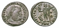 Licinius I Æ Follis. Licinius I Æ Follis. Nicomedia, AD 313-317. IMP C VAL LICIN LICINIVS P F AVG, laureate bust right / IOVI CONSERVATORI, Jupiter, chlamys over shoulder, leaning on sceptre, holding 