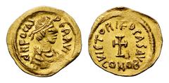 Phocas AV Tremissis. Phocas AV Tremissis. Constantinople, AD 602-610. D N FOCAS PERP AVG, diademed, draped and cuirassed bust right / VICTORI FOCAS AV, cross potent, CONOB below. Sear 634. 1.43g, 15mm