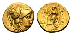 Kingdom of Macedon. Philip III Arrhidaios AV Stater. Kingdom of Macedon. Philip III Arrhidaios AV Stater. Sardes, circa 334-323 BC. Head of Athena right, wearing triple-crested Corinthian helmet decor