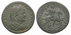 Caracalla Æ35 'Medallion' of Lydia, Sala. Caracalla Æ Medallion of Sala, Lydia. Circa AD 211-217. ΑΥ Κ Μ ΑΥΡΗ ΑΝΤΩΝΕΙΝΟΣ. Laureate, draped and cuirassed bust right / ΕΠΙ ΟΥΑΛΜΟΛΟZ ΟΥΑΡΧΑ Σ/ΑΗΝΩΝ. Empe