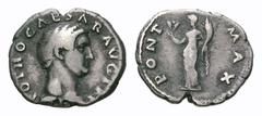 Otho AR Denarius. Otho AR Denarius. Rome, AD 69. IMP OTHO CAESAR AVG TR P, bare head right / PONT MAX, Aequitas, draped, standing left, holding scales in right hand and sceptre in left. RIC 19; BMC 6.