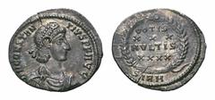 Constantius II AR Siliqua. Constantius II AR Siliqua. Sirmium, AD 353. Pearl-diademed, draped, and cuirassed bust right / VOTIS XXX MVLTIS XXXX in four lines within wreath; SIRM in exergue. RIC VIII 1