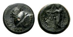 Arabia, Nabatea. Anonymous Æ16. Petra (?), 1354-139 BC. Helmeted head of Athena right (turn it upside down and You see the eagles head of the Ptolemaic undertype) / Nike standing left, holding cornuco