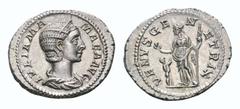 Julia Mamaea AR Denarius. Rome, AD 223. IVLIA MA-MAEA AVG, diademed and draped bust right / VENVS GE-N-ETRIX, Venus standing left, head left, holding apple and sceptre; at feet to left, Cupid standing