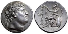 Mysia, Kingdom of Pergamon. Eumenes I AR Tetradrachm. Circa 263-241 BC. Laureate head of Philetairos right / Athena seated left, left elbow resting on shield, crowning ΦIΛETAIΡOY with wreath held in h