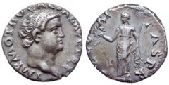Otho AR Denarius. Rome, AD 69. IMP M OTHO CAESAR AVG TR P, bare head right / SECVRITAS P R, Securitas draped, standing left, holding wreath and sceptre. RIC 8. 3.38g, 17mm, 6h. Good Very Fine. Pleasan