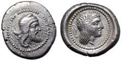 Lycia, uncertain dynast and mint AR Stater. Circa 400-370 BC. Bearded head of Satrap right, wearing Persian kyrbasia / Laureate head of Apollo right, diskeles behind. Unpublished in the standard refer