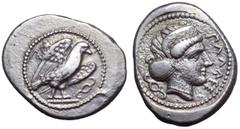Lycia, attributed to Pinara AR Stater. Circa 400-390 BC. Eagle with spread wings standing three-quarter right, Π in left field and diskeles in right / PLLEWI (in Lycian), female head right, wearing am