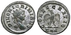 Divus Nigrinianus, son of Carinus, BI Antoninianus. Rome, AD 284. DIVO NIGRINIANO, radiate, youthful head right / CONSECRATIO, eagle standing facing with wings spread, head turned to left; KAA in exer