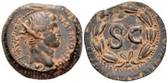 Otho Æ31 of Antioch, Syria. AD 69. IMP · M · OTHO CAE AVG, laureate head right / Large S · C within laurel wreath. McAlee 321c; Butcher 149i; RPC I 4318. 18.38g, 31mm, 1h. Very Fine. Scarce.
