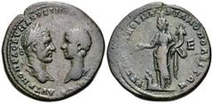 Macrinus and Diadumenian Æ28 of Marcianopolis, Moesia Inferior. AD 217-218. Pontianus, consular legate. AYT K M OΠEΛ CEV MAKPEINOC..., laureate head of Macrinus right, facing bare head of Diadumenian 