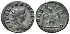 Divus Nigrinian, son of Carinus, BI Antoninianus. Rome, AD 284. DIVO NIGRINIANO, radiate, youthful head right / CONSECRATIO, eagle standing facing with wings spread, head turned to left; KAA in exergu